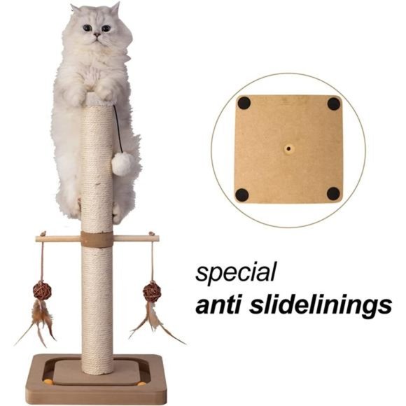 Cat Scratching Post Premium Sisal Toll Scratch Post withTracking Interactive Toy - Picture 3 of 7